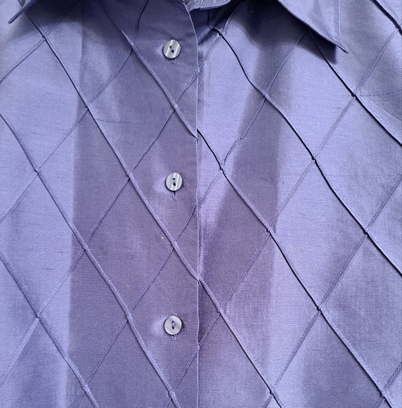 Vintage Silk Club Collection Lavender Diamond Blouse - Picture 2 of 5